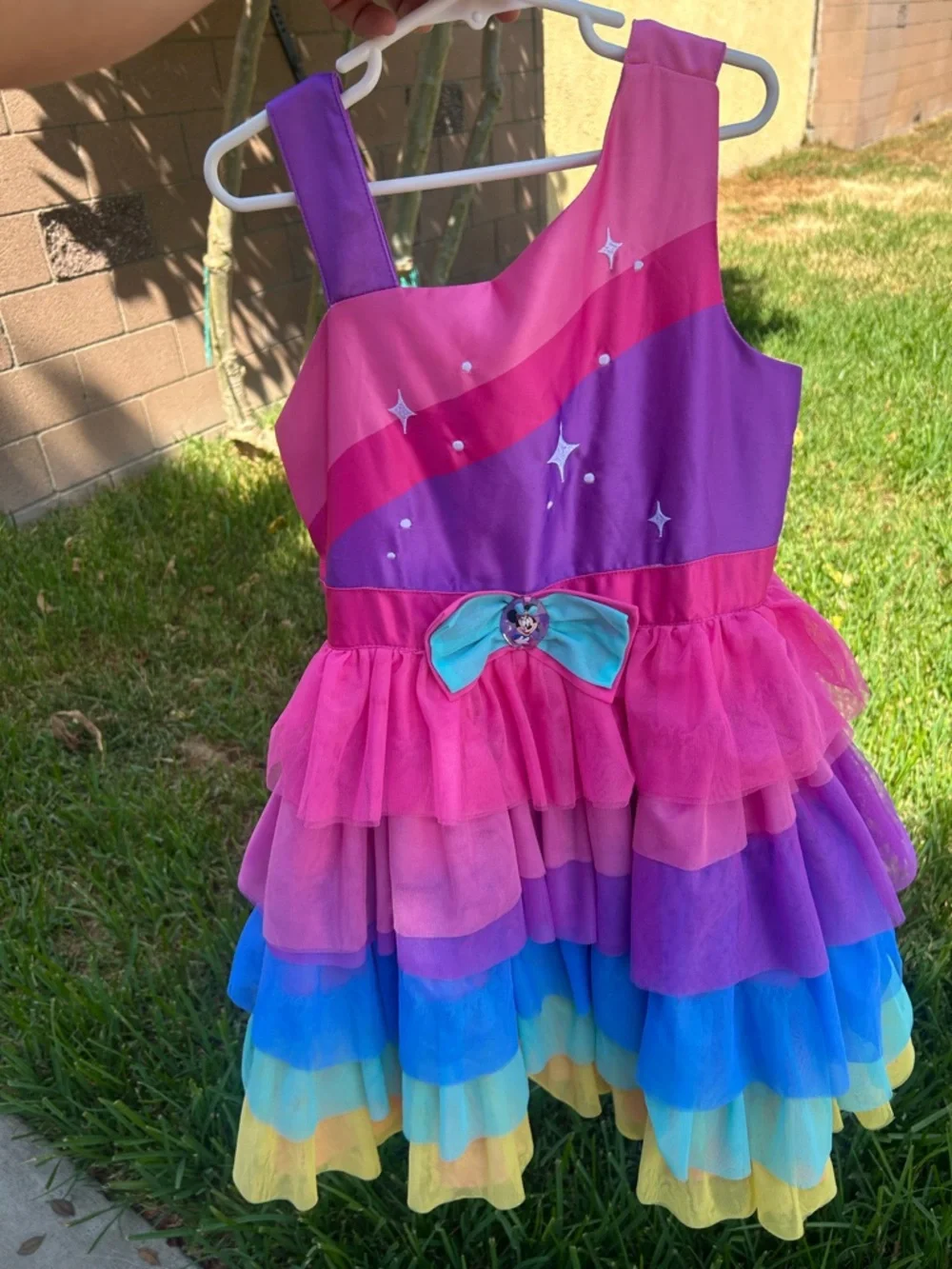 Disneyland resort 70th anniversary Rainbow Tulle Party Dress for Girls